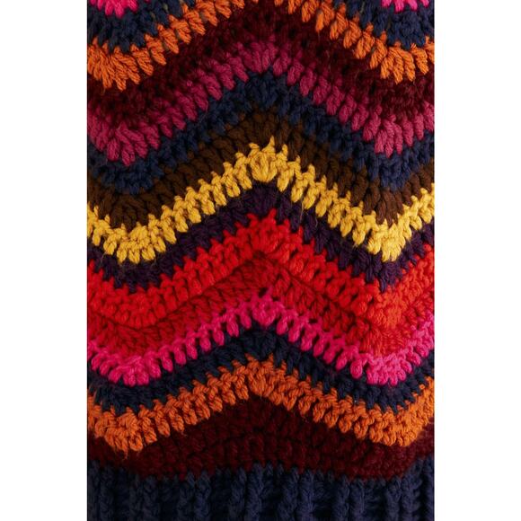FARM Rio_Colorful Waves Crochet High Neck Sweater_Size XL - Picture 4 of 8